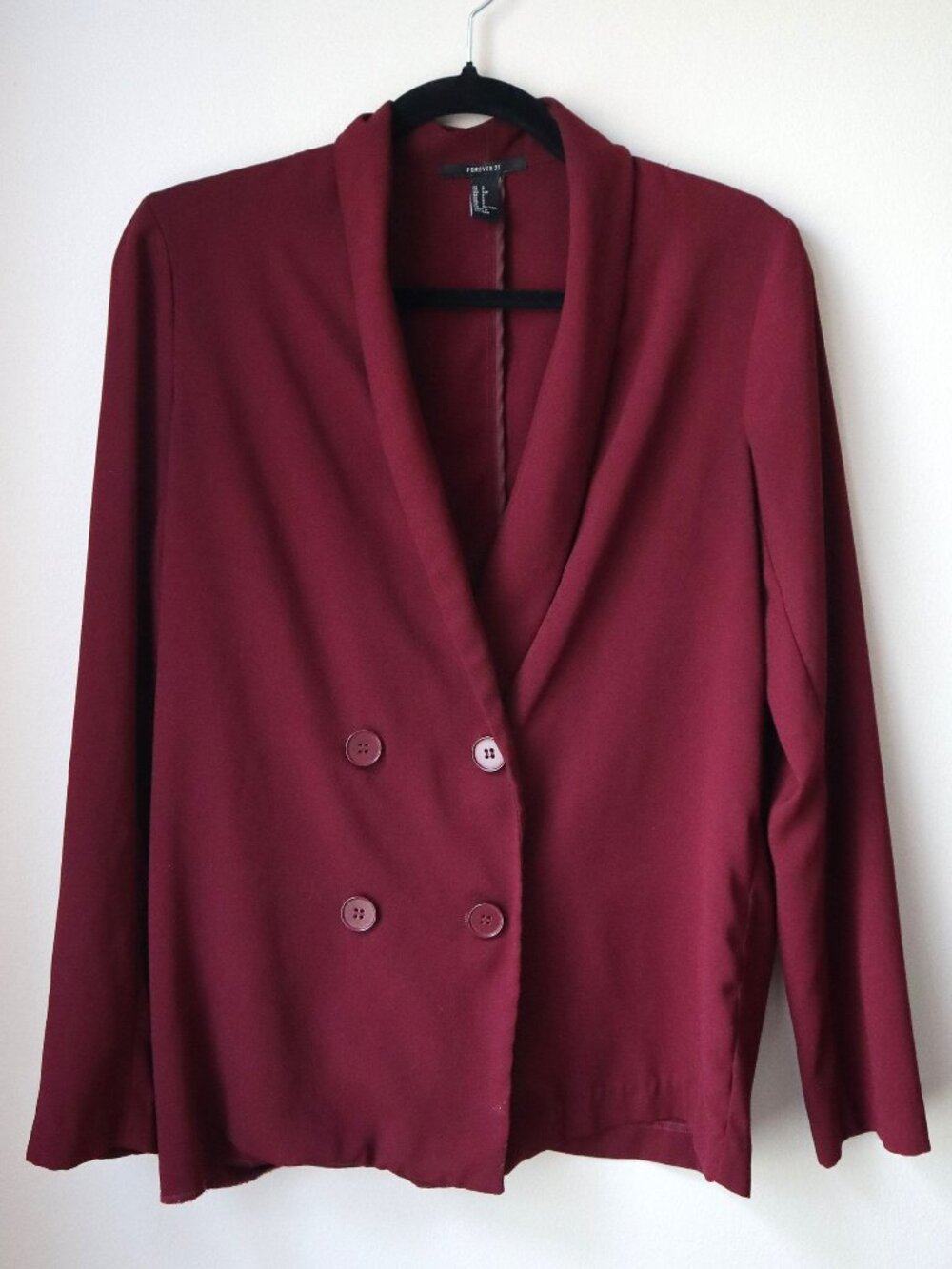 Oversize Blazer (Forever 21, Burgundy, Office, Office Siren, Preppy)